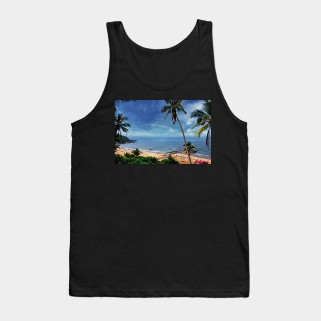 Dreamy Beach & Palm Trees Tank Top by stuartchard